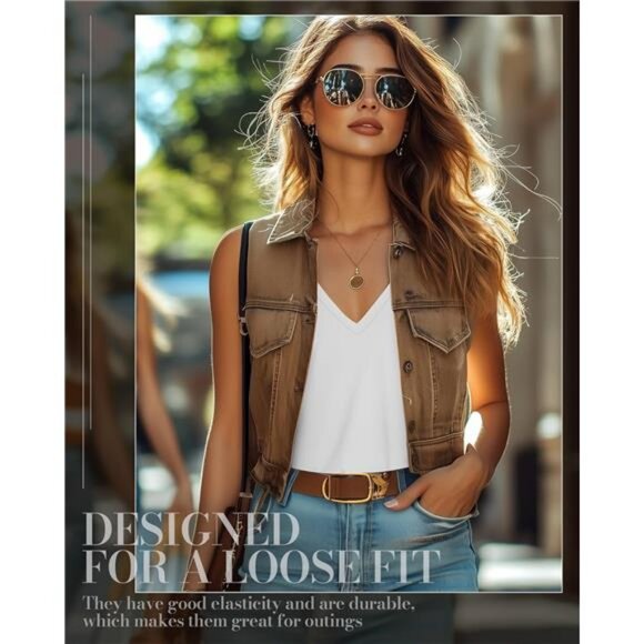 3 Pack Women's Tank Tops Summer V Neck Racerback Tops Loose Fit Casual - Picture 5 of 7